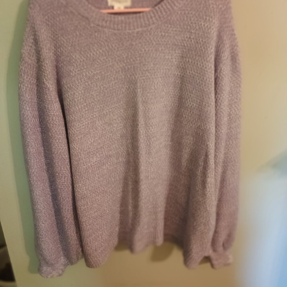 Chic Soul 1x sweater with balloon sleeves Pastel Purple